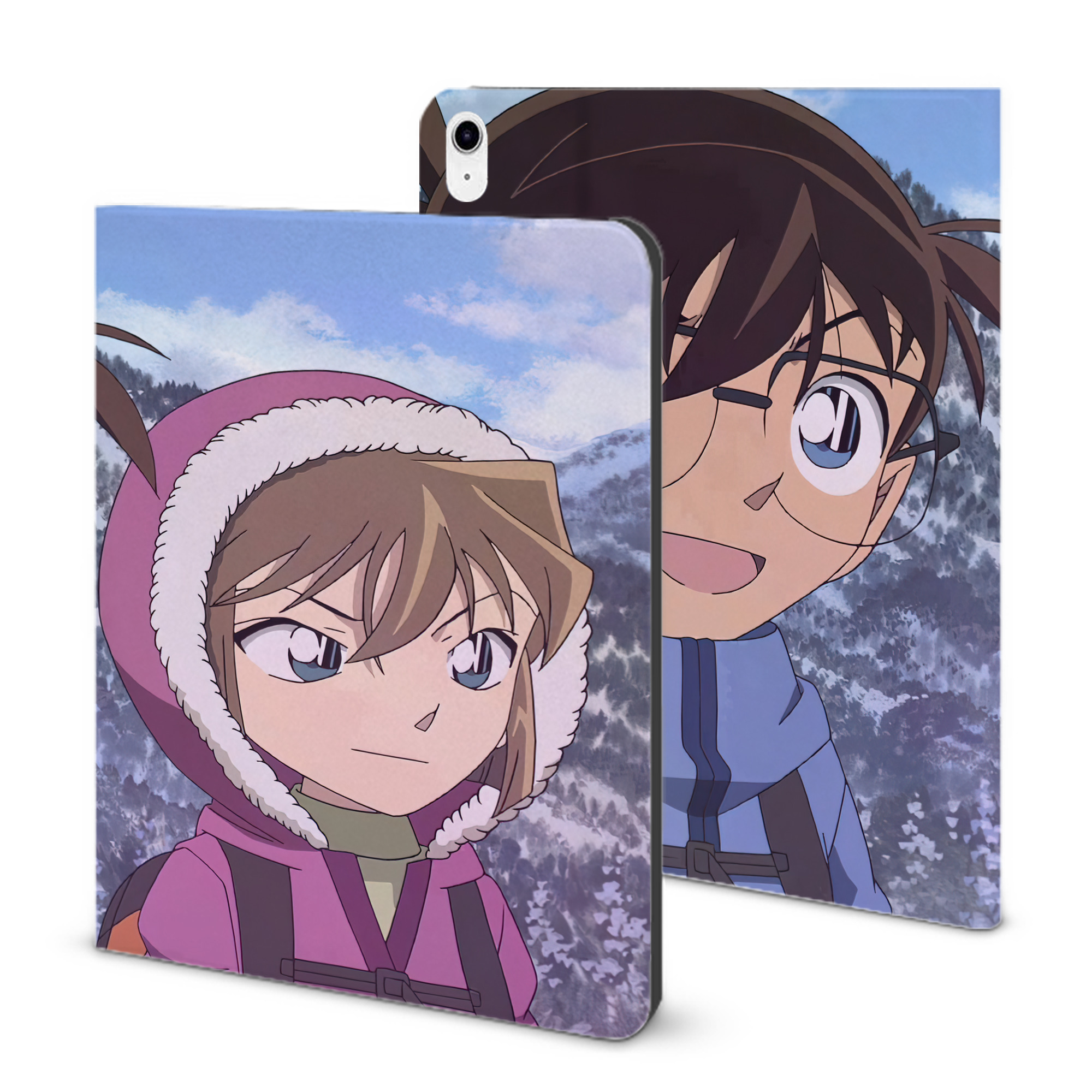 （画像用） 名探偵コナン Detective Conan IPad ケース ブック型 PUレザー TPU 耐衝撃 軽量 薄型 ペン収納なし 全面保護 IPad 各モデル対応